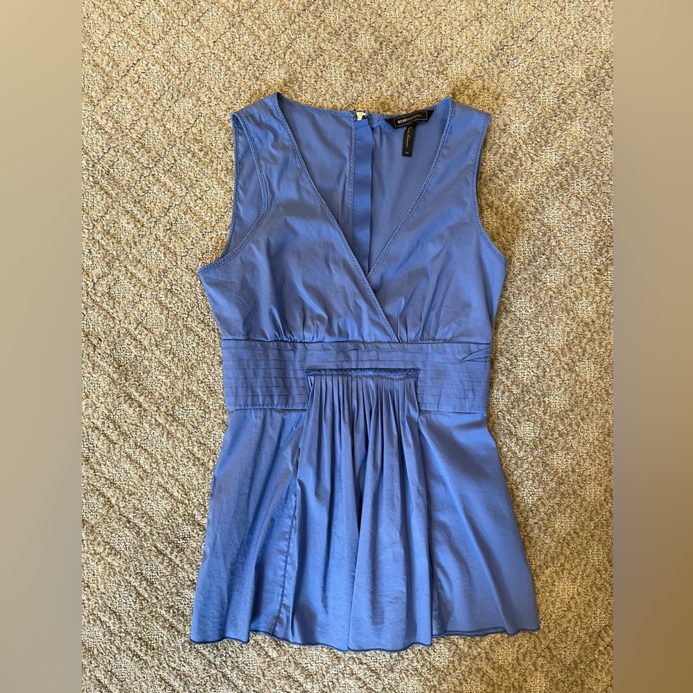 BCBGMaxAzria Pleated Empire Waist Top